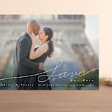 "Contemporary Script" - Save the Dates in Silk by Shannon Chen of Four Wet Feet Studio - Front