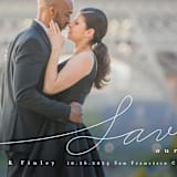 "Contemporary Script" - Save the Dates in Silk by Shannon Chen of Four Wet Feet Studio - Detail