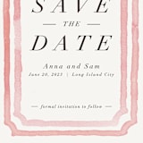 "Watercolor Frame" - Save the Dates in Coral by Laura Condouris - Detail