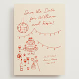 "Party On!" - Save the Dates in Sangria Spark by Zove Ahhh - Front