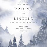 "Misty trees" - Save the Dates in Celestial by Stacey Meacham - Detail