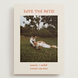 "Modern Outline" - Save the Dates in Hibiscus by Stephanie Heinrich Godbout - Front