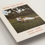 "Modern Outline" - Save the Dates in Hibiscus by Stephanie Heinrich Godbout - Detail