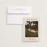 "Modern Outline" - Save the Dates in Hibiscus by Stephanie Heinrich Godbout - Save the Date with Envelope