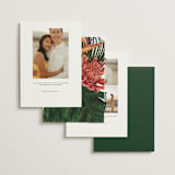 "Tropical Bouquet" - Save the Dates in Basil by Elly - Back of Card Options