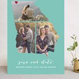"Georgia Love Location" - Save the Dates in Aqua by Heather Buchma - Front