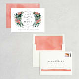 "Painted Laurel" - Save the Dates in Peach by Lori Wemple - Assembled