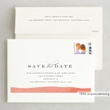 "Painted Laurel" - Save the Dates in Peach by Lori Wemple - FREE Recipient Addressing