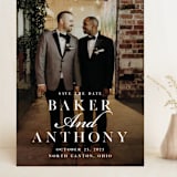 "Stacked Names" - Save the Dates in Snow by Megan Cash - Front