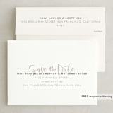 "Simple Love" - Save the Dates in Tan by Alicia Schultz - FREE Recipient Addressing