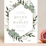 "Succulent Surround" - Save the Dates in Powder by Susan Moyal - Front