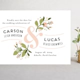 "Floral Ampersand" - Save the Dates in Rosebud by Jennifer Wick - Front