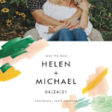 "Hamptons" - Save the Dates in Melon by Erika Firm - Detail