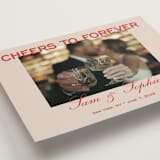 "Bold Cheers" - Save the Dates in Tomato by Sydney Kay - Detail