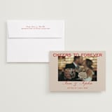 "Bold Cheers" - Save the Dates in Tomato by Sydney Kay - Save the Date with Envelope