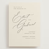 "Scripted Names" - Save the Dates in Ecru by Hooray Creative - Front