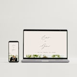 "Scripted Names" - Save the Dates in Ecru by Hooray Creative - FREE Wedding Website