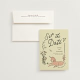 "Love Rests in a Garden" - Save the Dates in Oat by Helena Vitto - Save the Date with Envelope