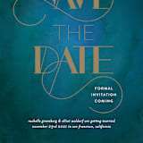 "Gilded Elegance" - Save the Dates in Peacock by Simona Camp - Detail