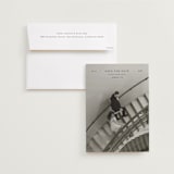 "In Line" - Save the Dates in Noir by Tamara Hilje - Save the Date with Envelope