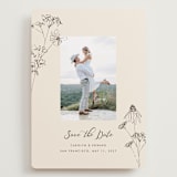 "Sketched Florals" - Save the Dates in Sandpaper by Baumbirdy - Front