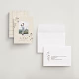 "Sketched Florals" - Save the Dates in Sandpaper by Baumbirdy - Assembled
