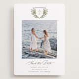 "watercolor flowers crest" - Save the Dates in Moss by Cass Loh - Front