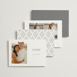 "Classic Serif" - Save the Dates in Dove by Hooray Creative - Back of Card Options
