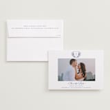 "watercolor flowers crest" - Save the Dates in Dusty Blue by Cass Loh - Save the Date with Envelope