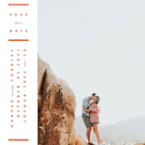 "The Exclamation" - Save the Dates in Persimmon by Yours Madly - Detail
