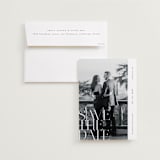"Editorial lettering" - Save the Dates in Pearl by Ana de Sousa - Save the Date with Envelope
