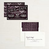 "Slated Forever" - Save the Dates in Plum by GeekInk Design - Assembled