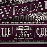 "Slated Forever" - Save the Dates in Plum by GeekInk Design - Detail
