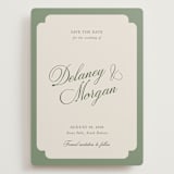 "classic bold border" - Save the Dates in Olive by Cass Loh - Front