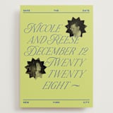 "communiqué" - Save the Dates in Chartreuse by Jennifer Lew - Front