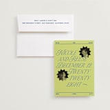 "communiqué" - Save the Dates in Chartreuse by Jennifer Lew - Save the Date with Envelope