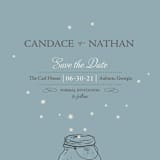 "Fireflies" - Save the Dates in Cornflower by Paige Rothhaar - Detail