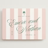 "Palm Stripes" - Save the Dates in Taffy by Susan Zinader - Front