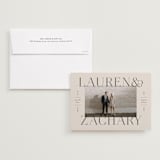 "Name Frame" - Save the Dates in Bone by Sandra Picco Design - Save the Date with Envelope
