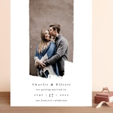 "Painterly" - Save the Dates in Obsidian by Shannon Chen of Four Wet Feet Studio - Front