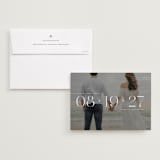 "Horizon Line" - Save the Dates in Pearl by Olivia Goree - Save the Date with Envelope