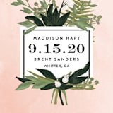 "Botanical Name Plate" - Save the Dates in Blush by Shiny Penny Studio - Detail