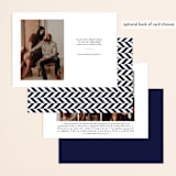 "Modern Metal" - Save the Dates in Navy by Alaina Cherup - Back of Card Options