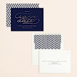 "Modern Metal" - Save the Dates in Navy by Alaina Cherup - Assembled