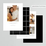 "Spaced" - Save the Dates in Tuxedo by Ashley Rosenbaum - Back of Card Options
