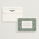 "Block Print Frame" - Save the Dates in Fern by Katharine Watson - Save the Date with Envelope