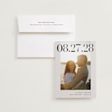 "All Stacked Up" - Save the Dates in Ivory by Pixel and Hank - Save the Date with Envelope