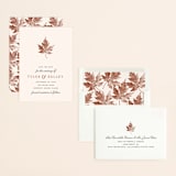 "Leaf Print" - Save the Dates in Mocha by Katharine Watson - Assembled