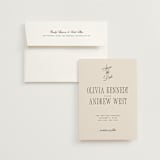 "Modern Romance" - Save the Dates in Almond by Eric Clegg - Save the Date with Envelope