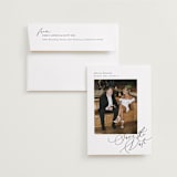 "Side Swept" - Save the Dates in Pearl by Melanie Kosuge - Save the Date with Envelope
